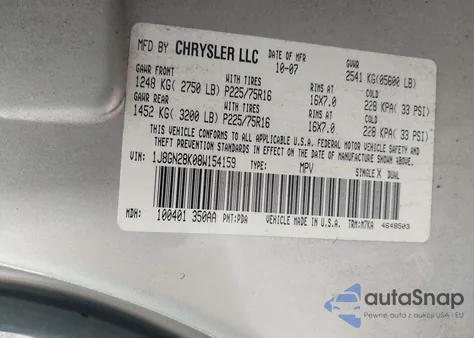 2008 Jeep Liberty Sport z USA, uszkodzony, nr VIN 1J8GN28K08W154159